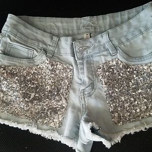 Washed out cut off Jean shorts